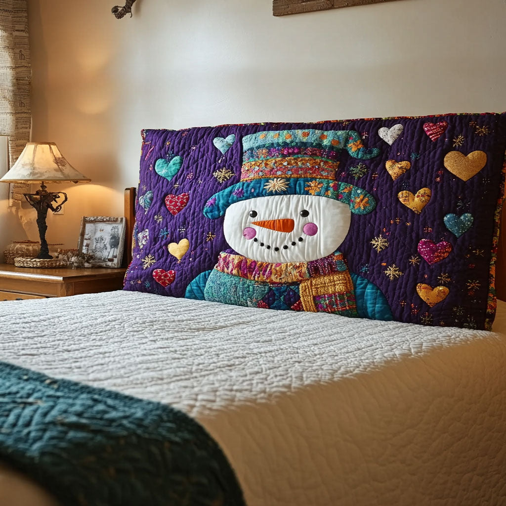 Colorful Snowman WN3112010CL Quilted Headboard Slipcover