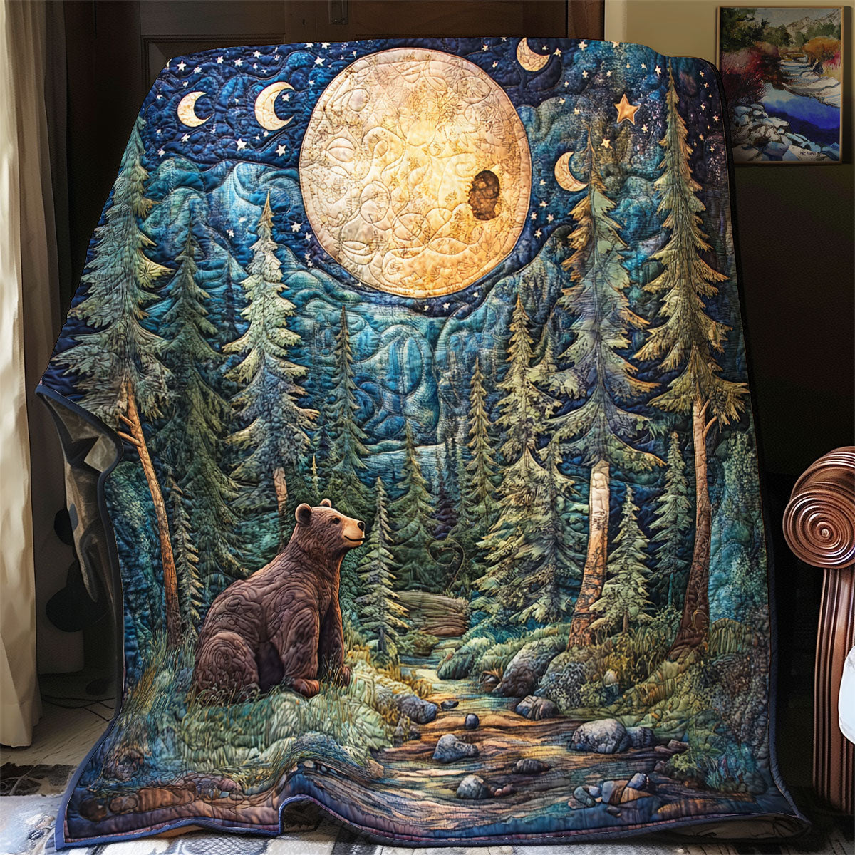 Bear In Forest WX2201001CL Quilt