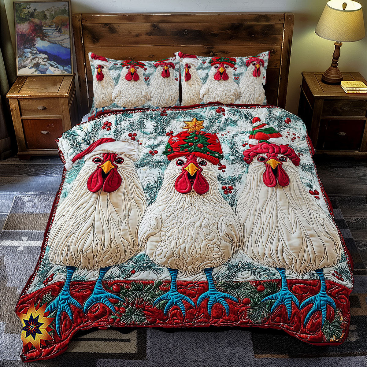 Snow Chicken WY1212057CL Duvet Cover Set