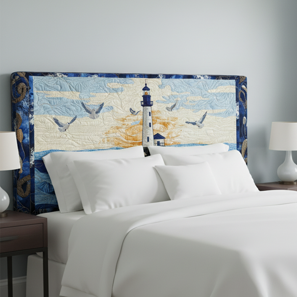 Lighthouse Coastal Breeze WN1112156CL Quilted Headboard Slipcover