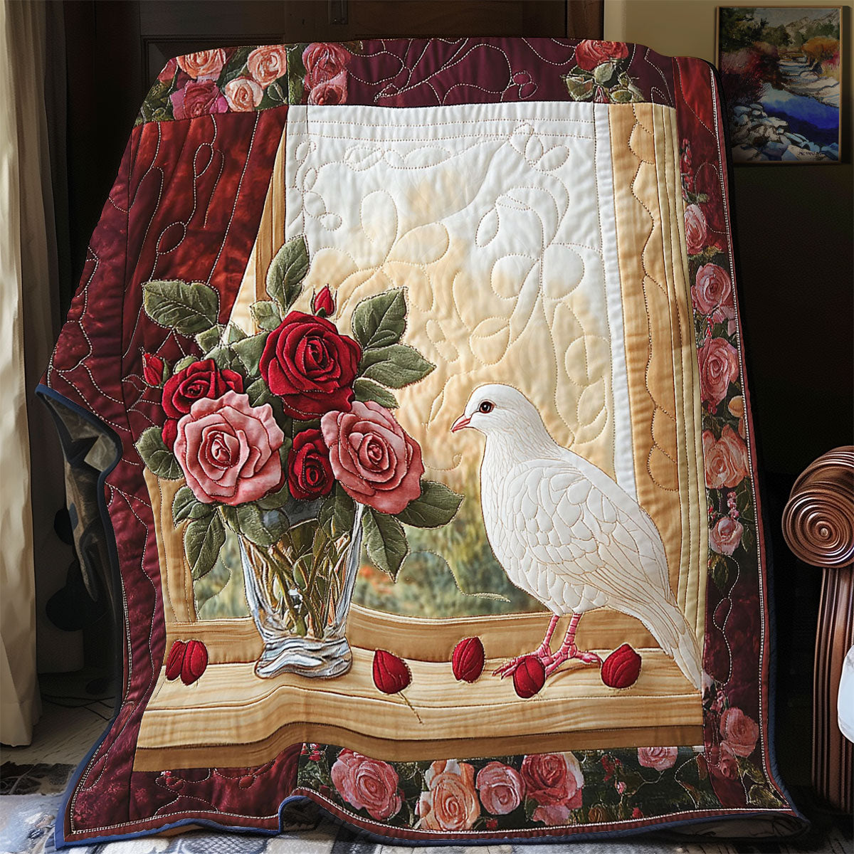 Roses and Doves CP3105017CL Quilt