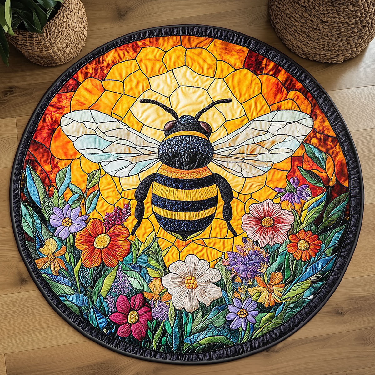 Queen Bee Aura WP2204051CL Quilted Round Mat