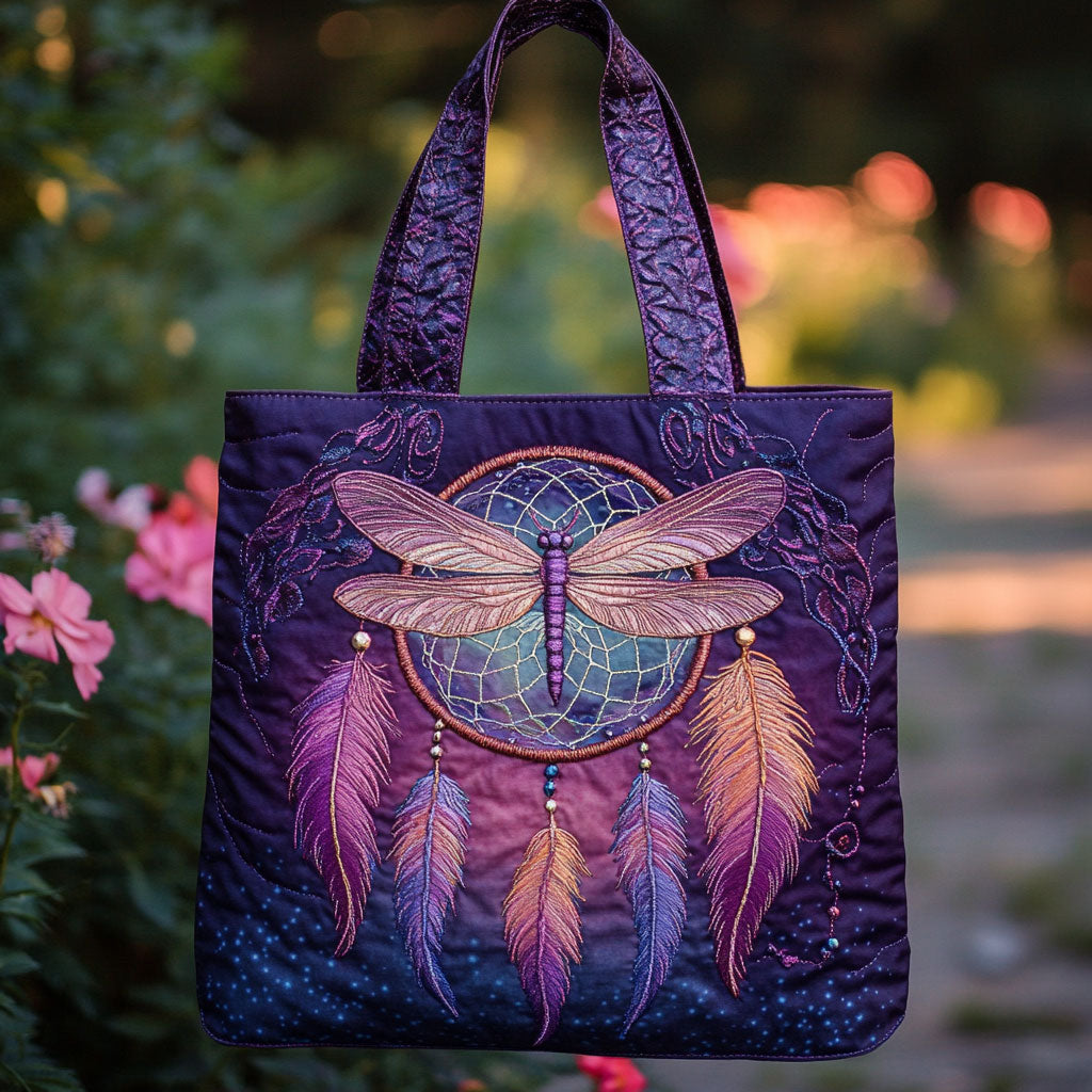 Dragonfly Glow CW0210005CL Quilted Tote Bag