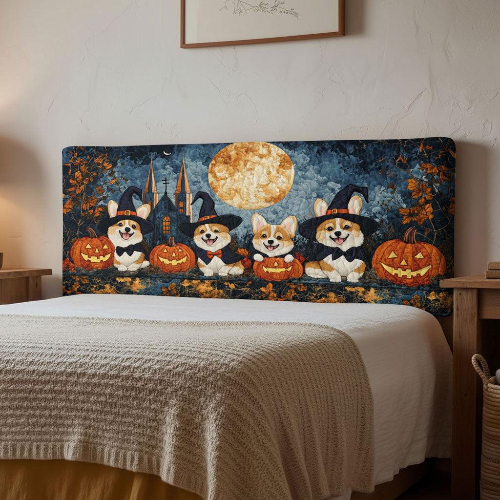 Moonlight Corgi WN2012054CL Quilted Headboard Slipcover