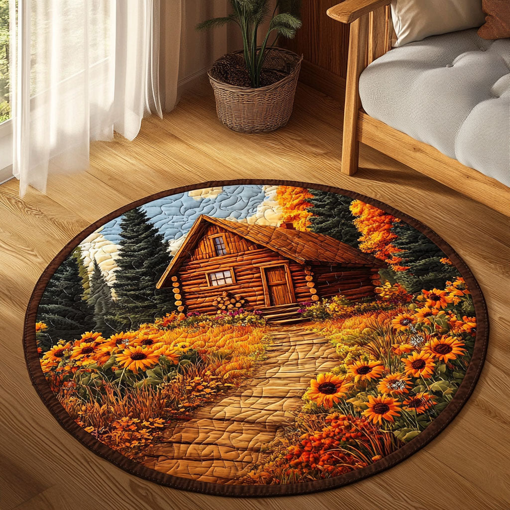Sunflower Cottage WY1908010CL Quilted Round Mat