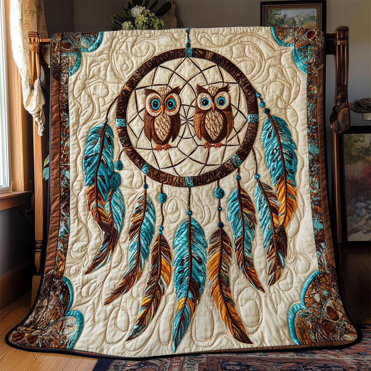 Native Dreamcatcher Owl WJ1401015CL Quilt