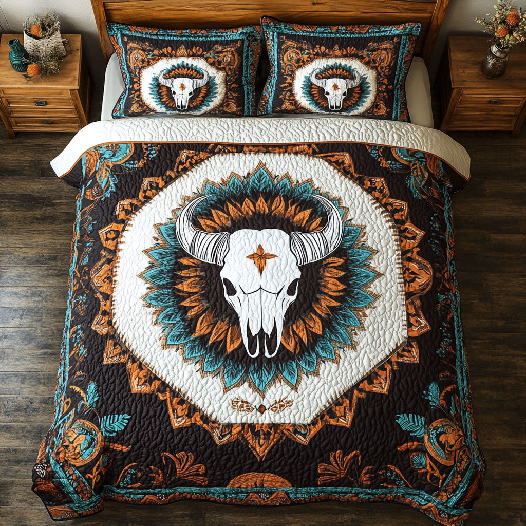 Native Pattern Cow Skull WY2101021CL Duvet Cover Set
