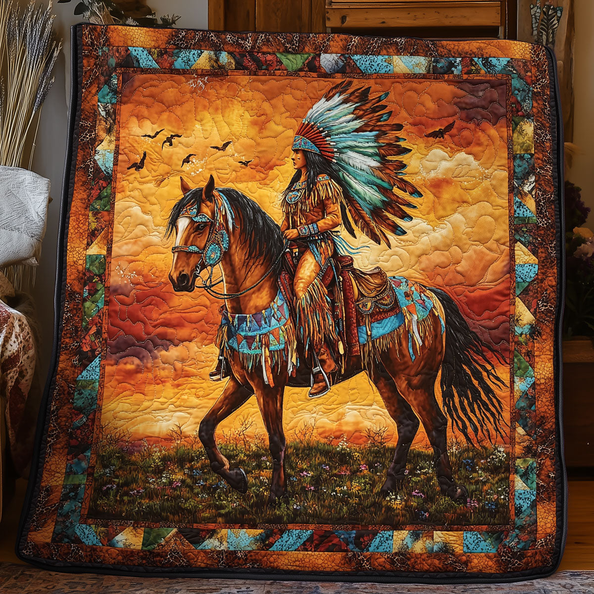 Majestic Native Woman WX3105043CL Quilt