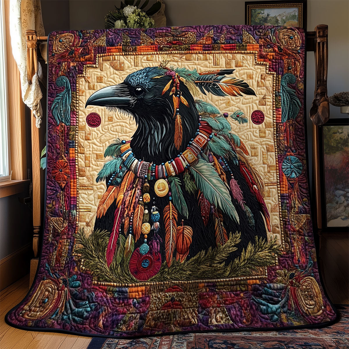 Black Crow Native Feather WY2201051CL Quilt