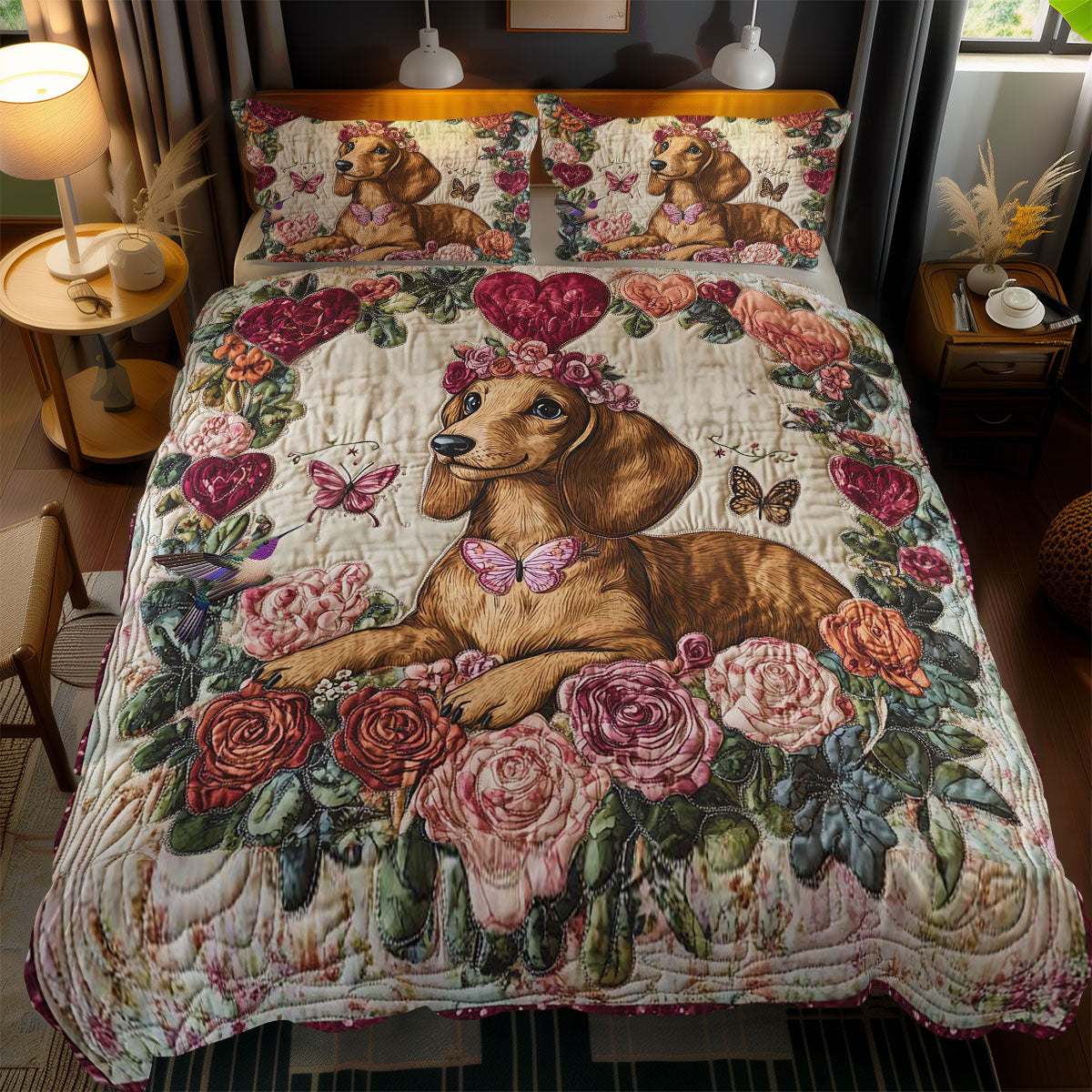 Valentine's Dachshund WN2412055CL Duvet Cover Set