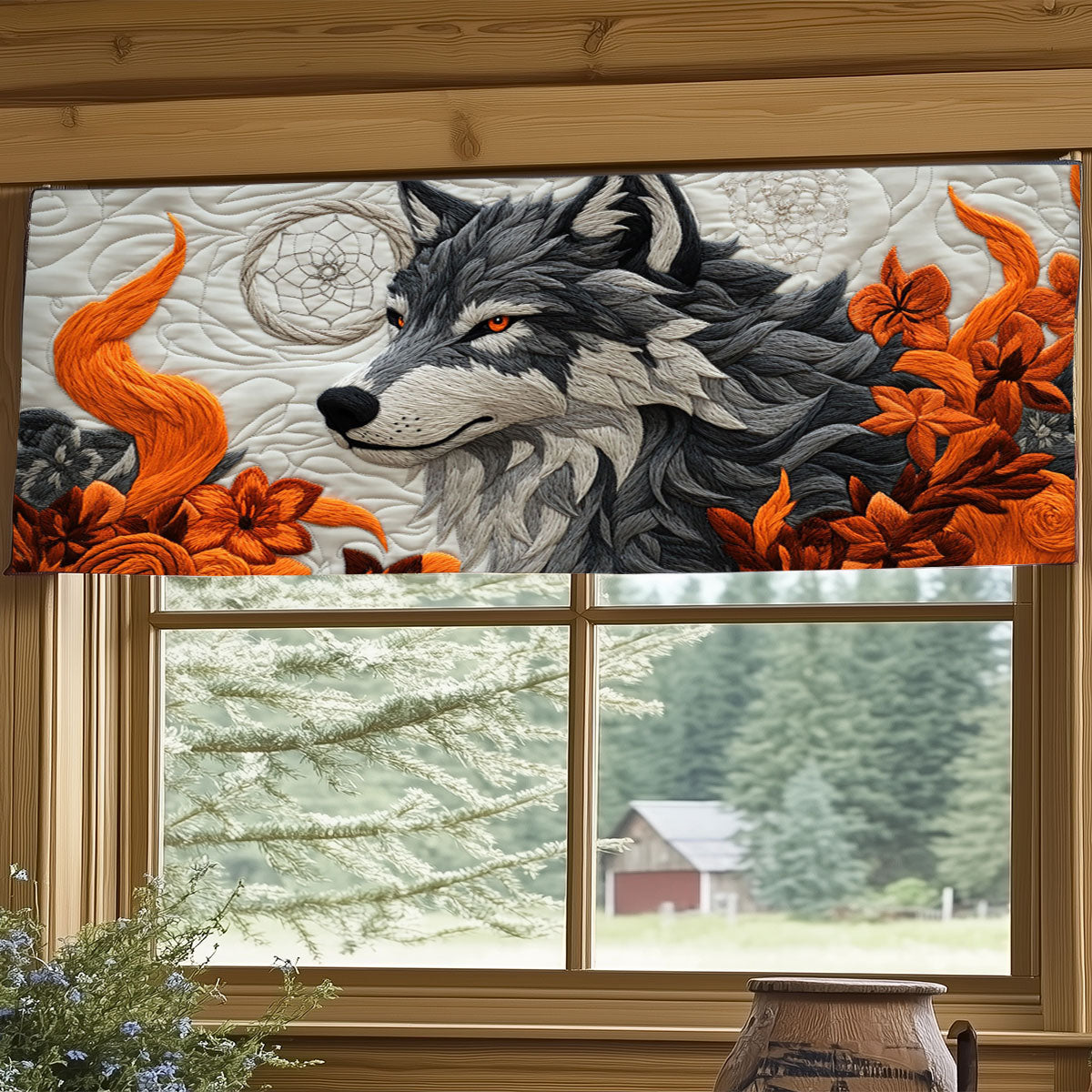 Native Wolf WJ0905022CL Quilted Valance