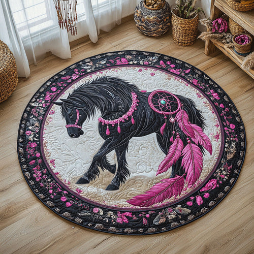 Dreamcatcher Mustang WY0306008CL Quilted Round Mat