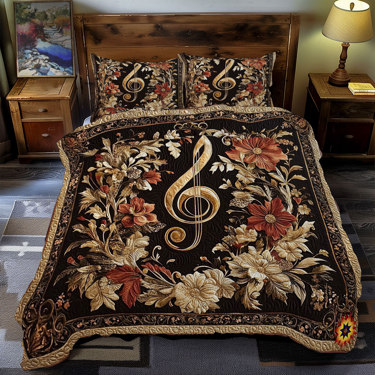 Flower Music Note WY1612046CL Duvet Cover Set