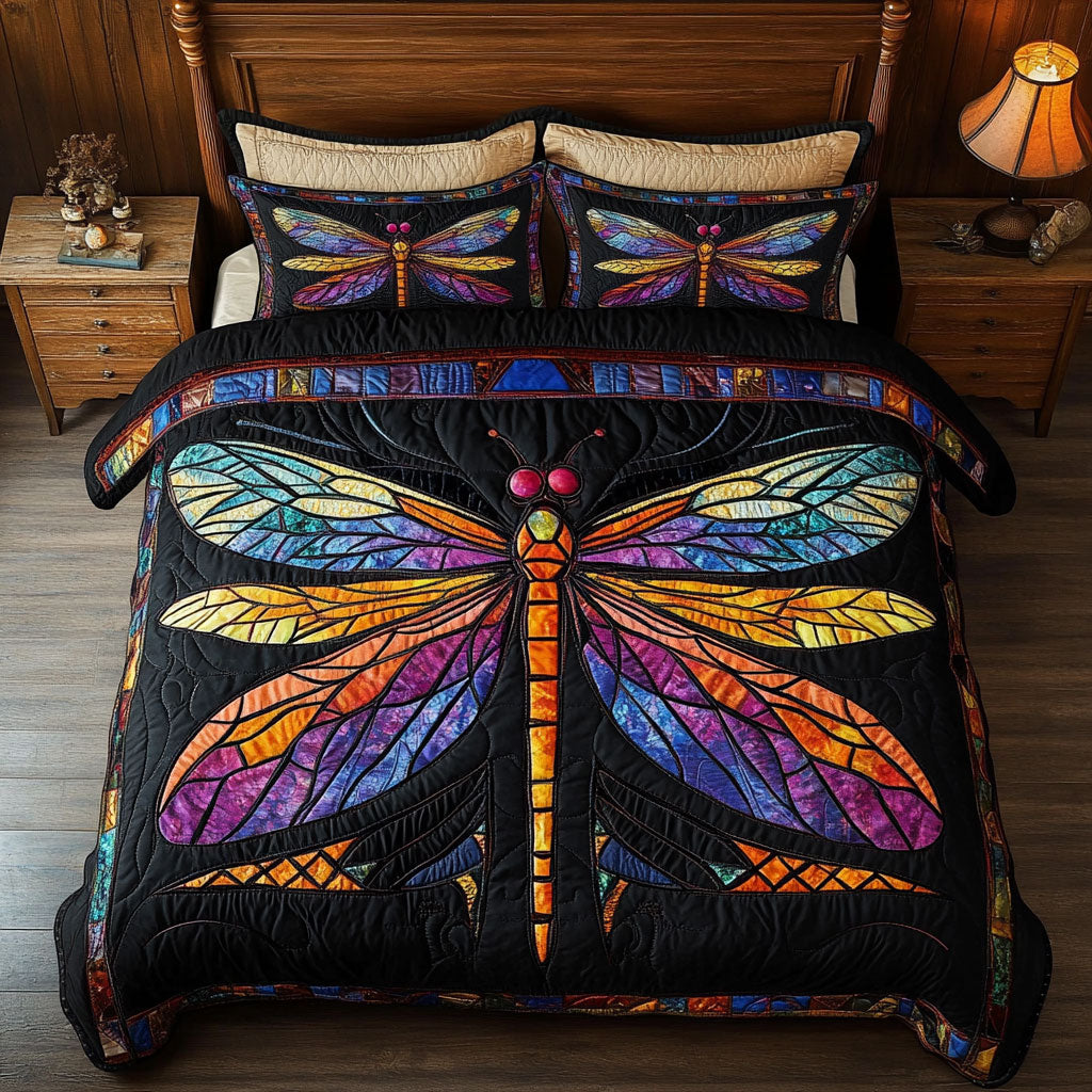 Abstract Colorful Dragonfly WY2502001CL Duvet Cover Set