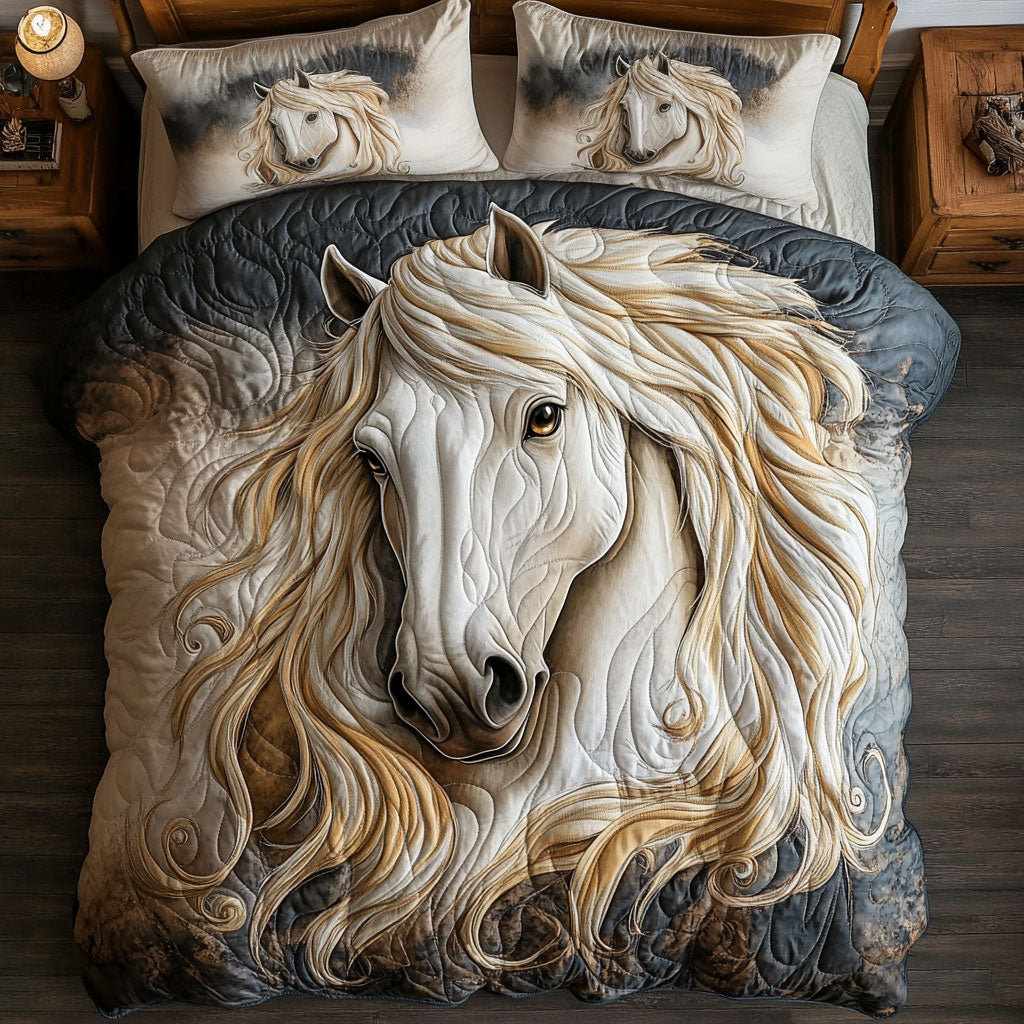 White Horse Portrait WY1202070CL Duvet Cover Set