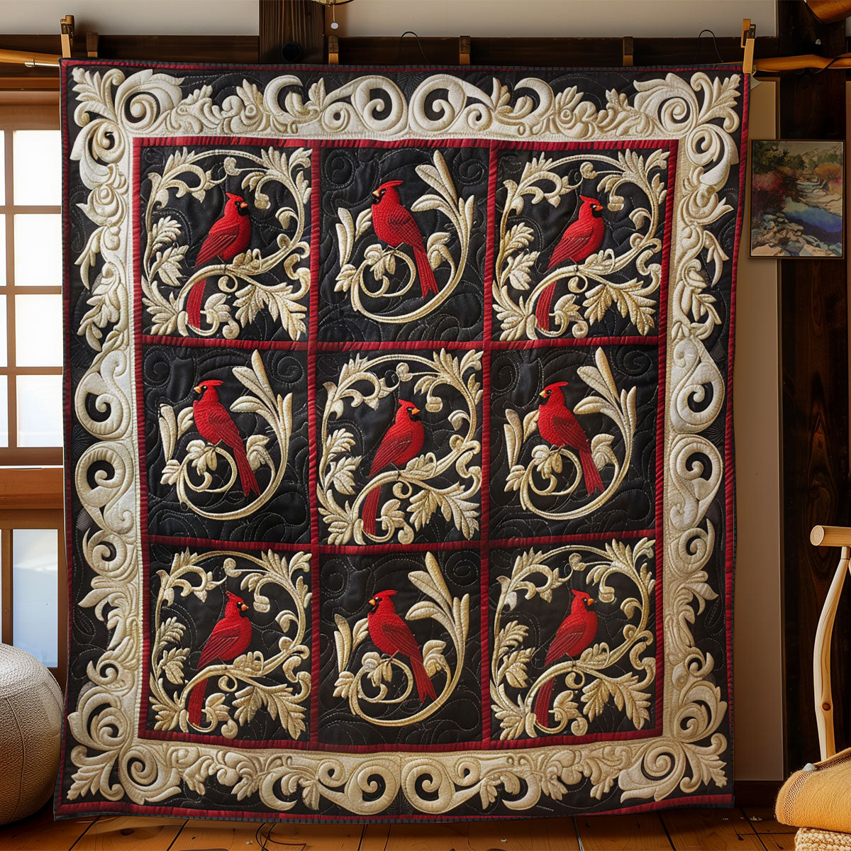 Cardinal In Royal Garden WY1902065CL Quilt