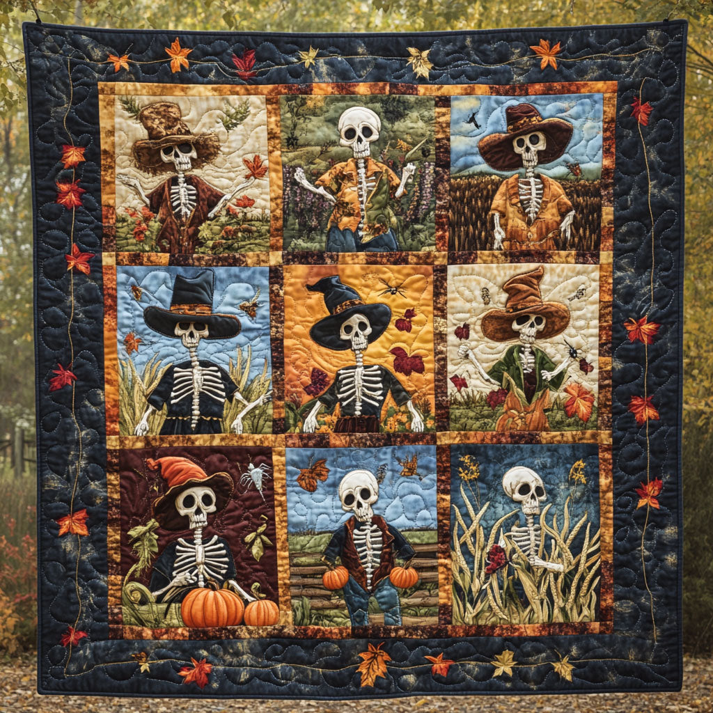 Golden Field Skeleton Scarecrow WN2509026CL Quilt