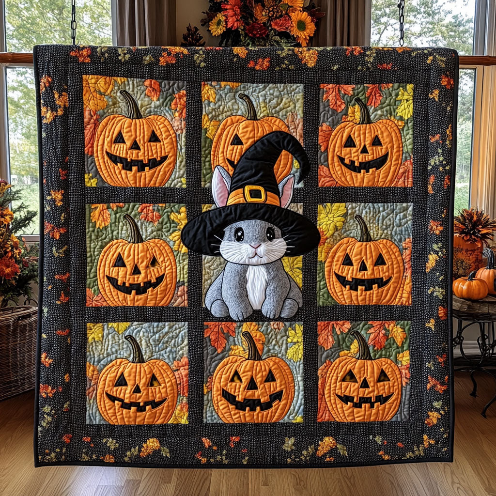 Pumpkin Patch Bunny WY1208045CL Quilt