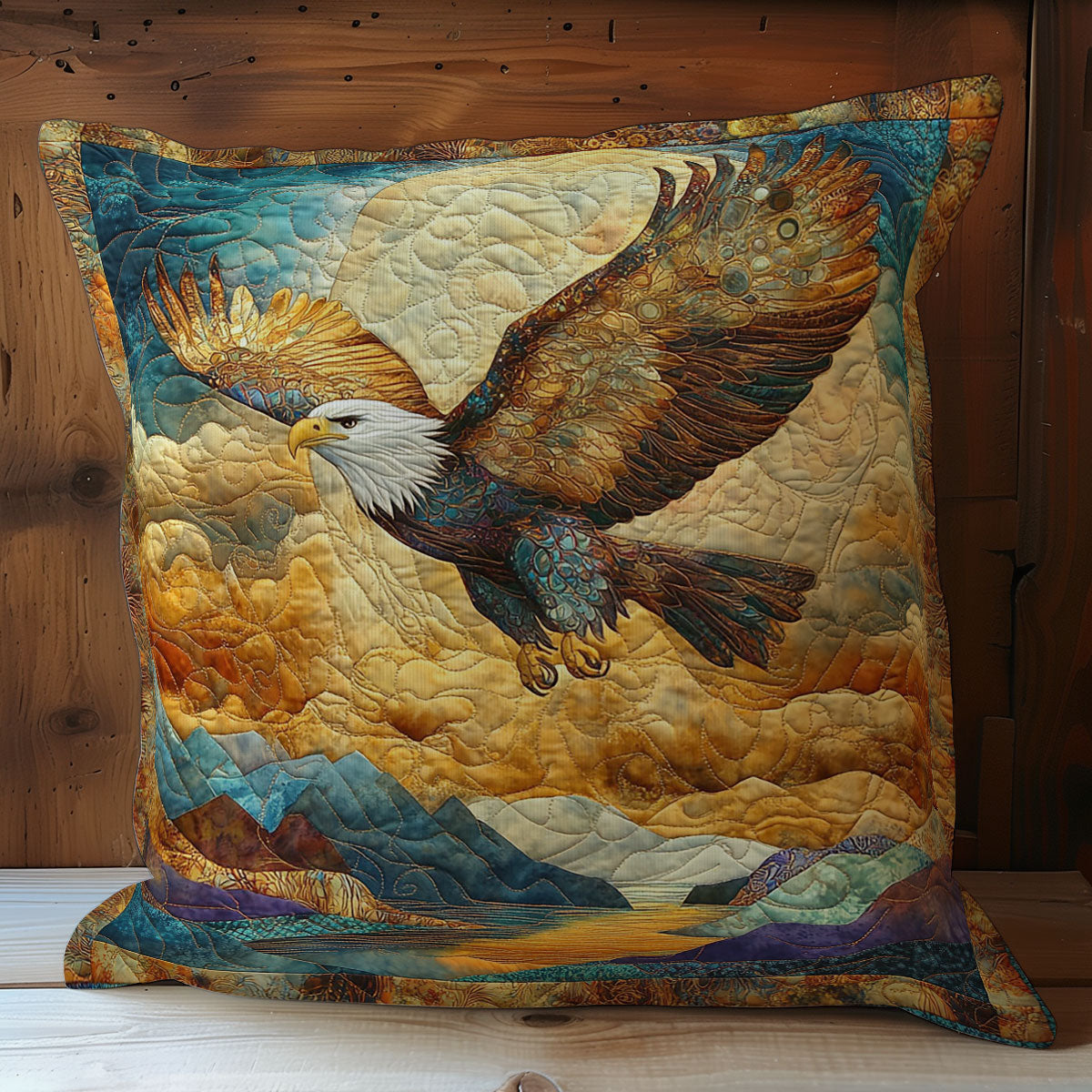 Eagle In Cloud WY1102061CL Quilt Pillow Case