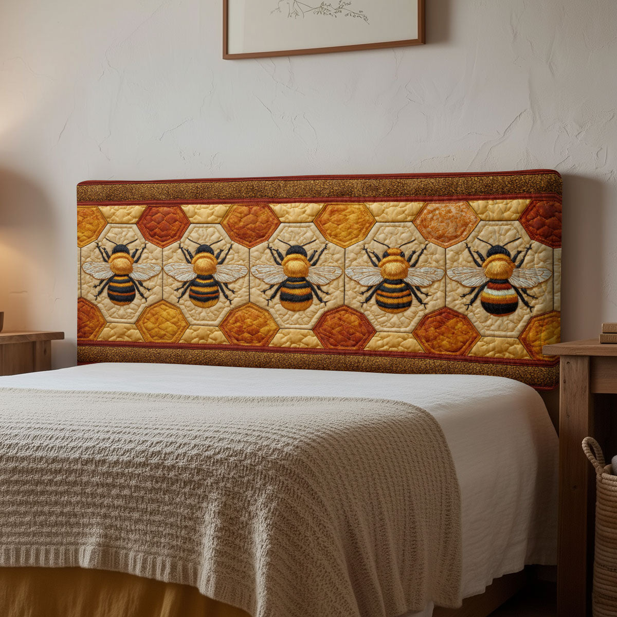 Bee Patchwork CP2612027CL Quilted Headboard Slipcover