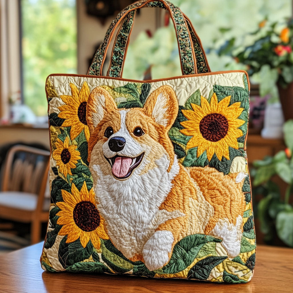 Cheerful Corgi CW3009003CL Quilted Tote Bag