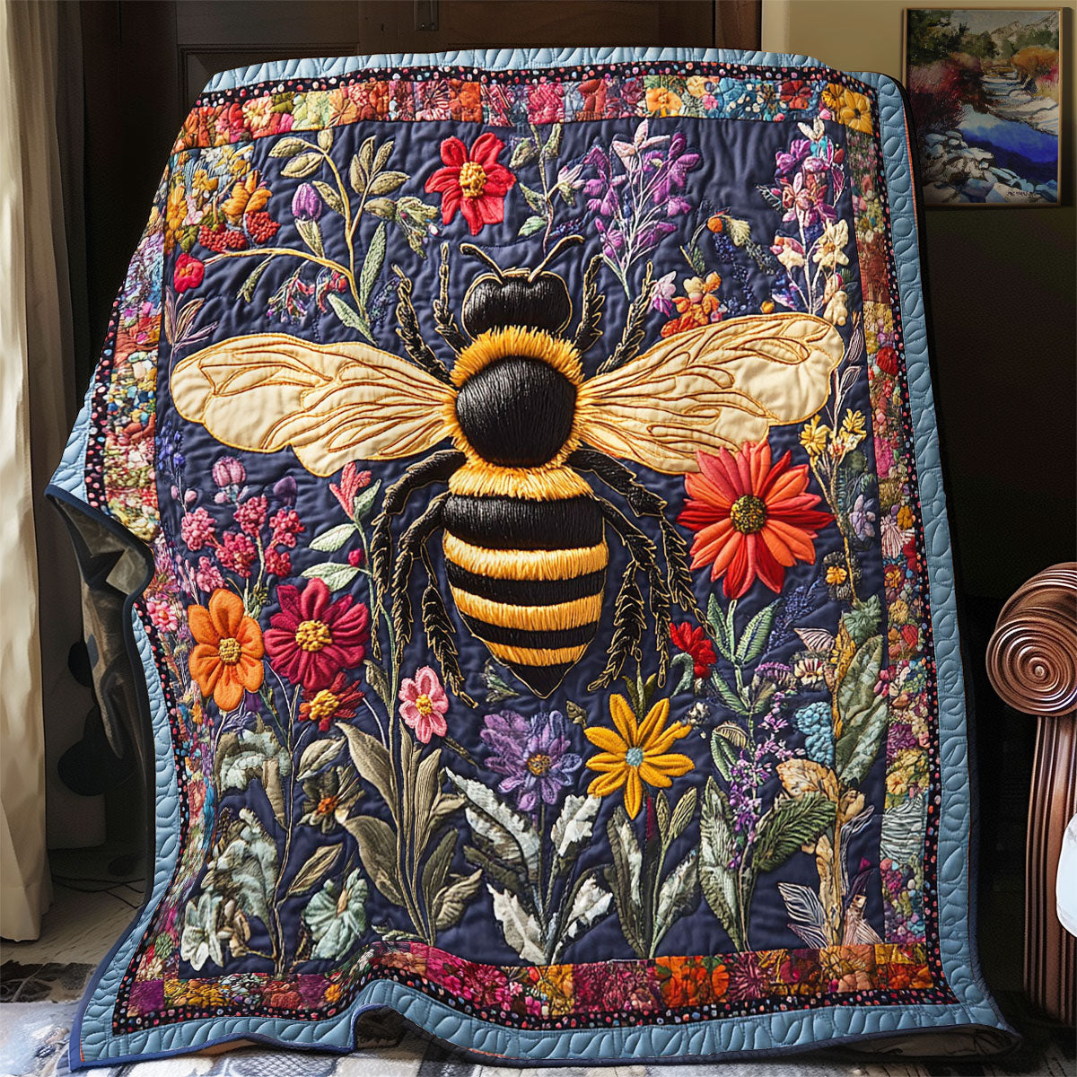 Bee In Flower WY1903006CL Quilt