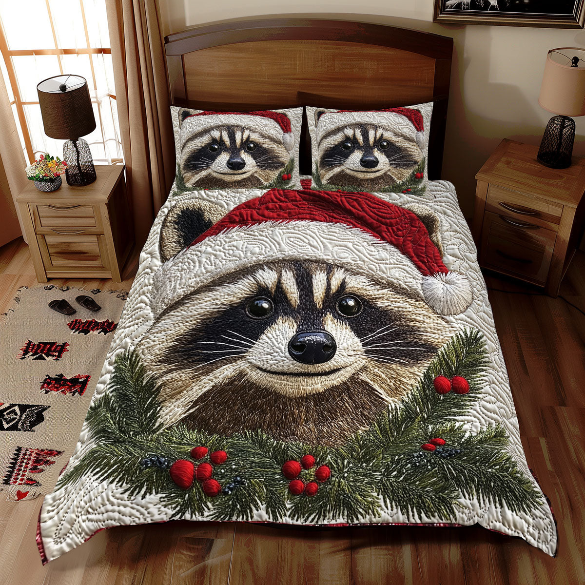 Raccoon Christmas WX2111076CL Duvet Cover Set