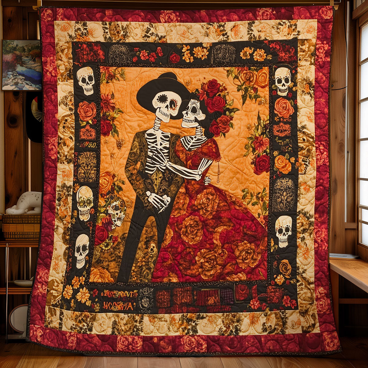 Couple Skeleton WY1802009CL Quilt