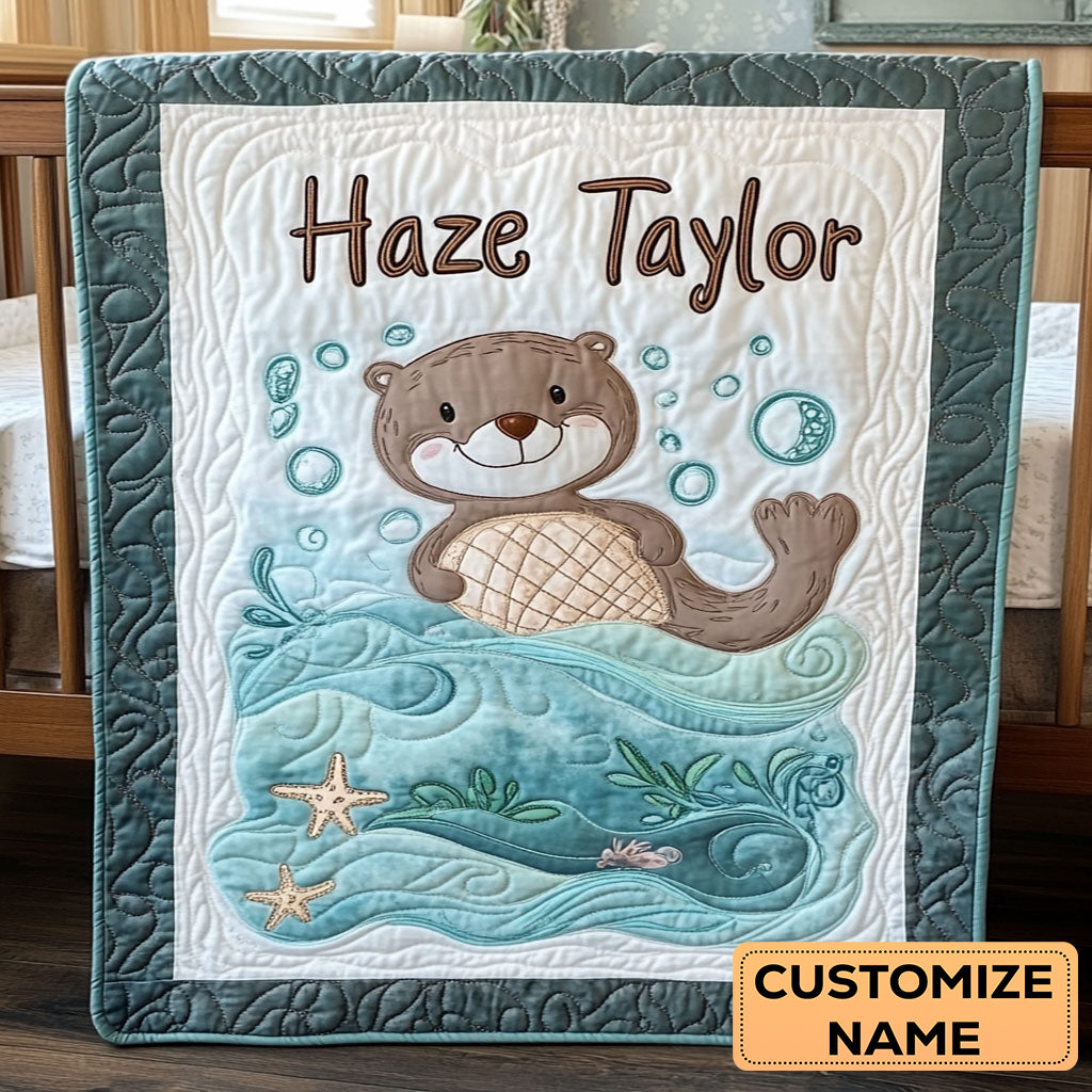 Otter And Shell WN2807106CL Personalized Baby Quilt