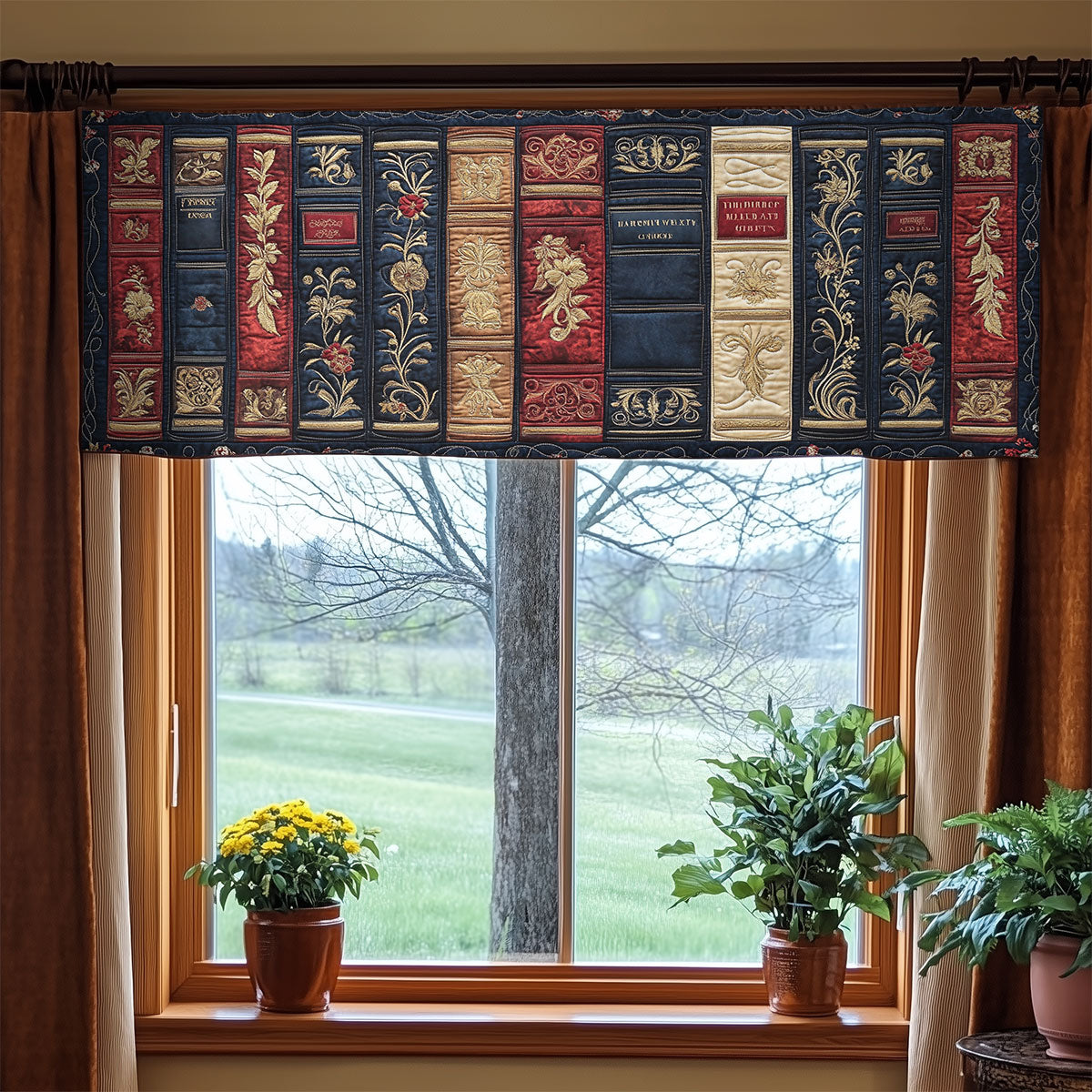 Flower Bookshelf WX1305024CL Quilted Valance