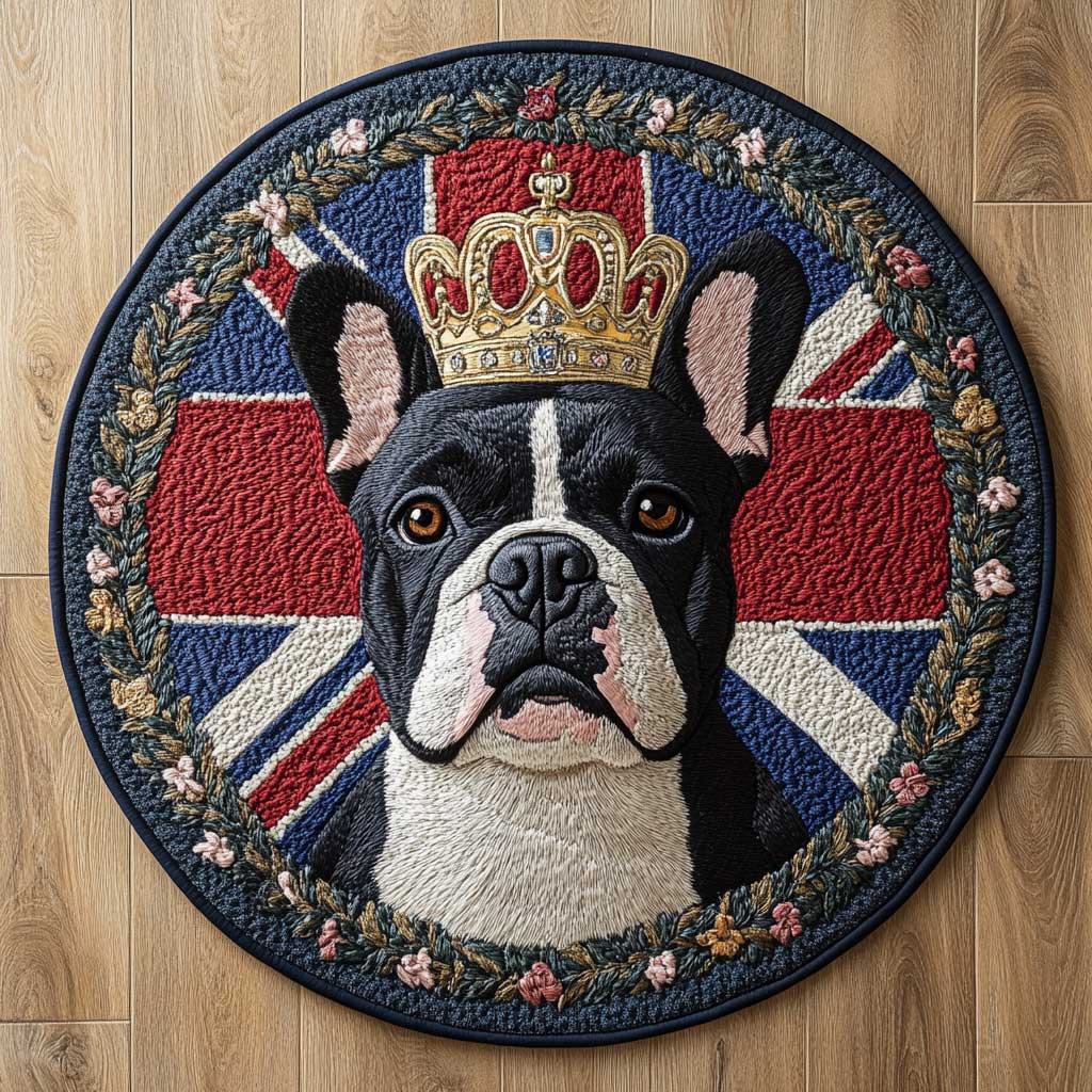 French Bulldog Royalty WN1205048CL Quilted Round Mat