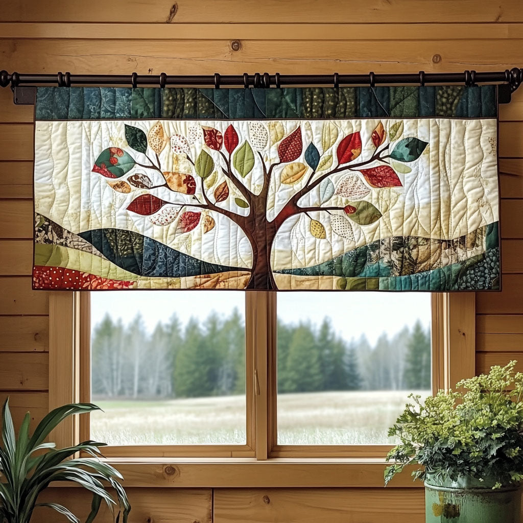 Vintage Tree Of Life WP1403024CL Quilted Valance