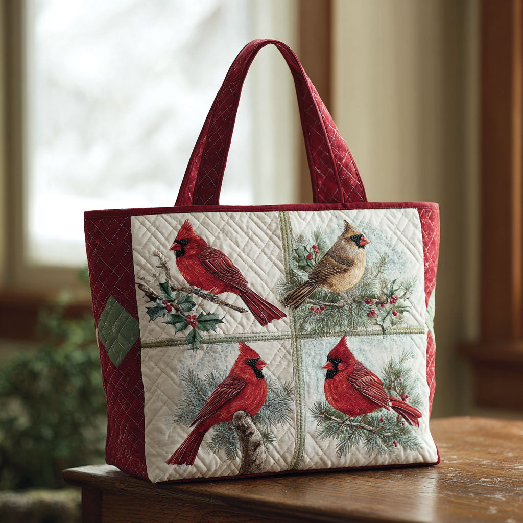 Charming Cardinal CW0711016CL Quilted Tote Bag