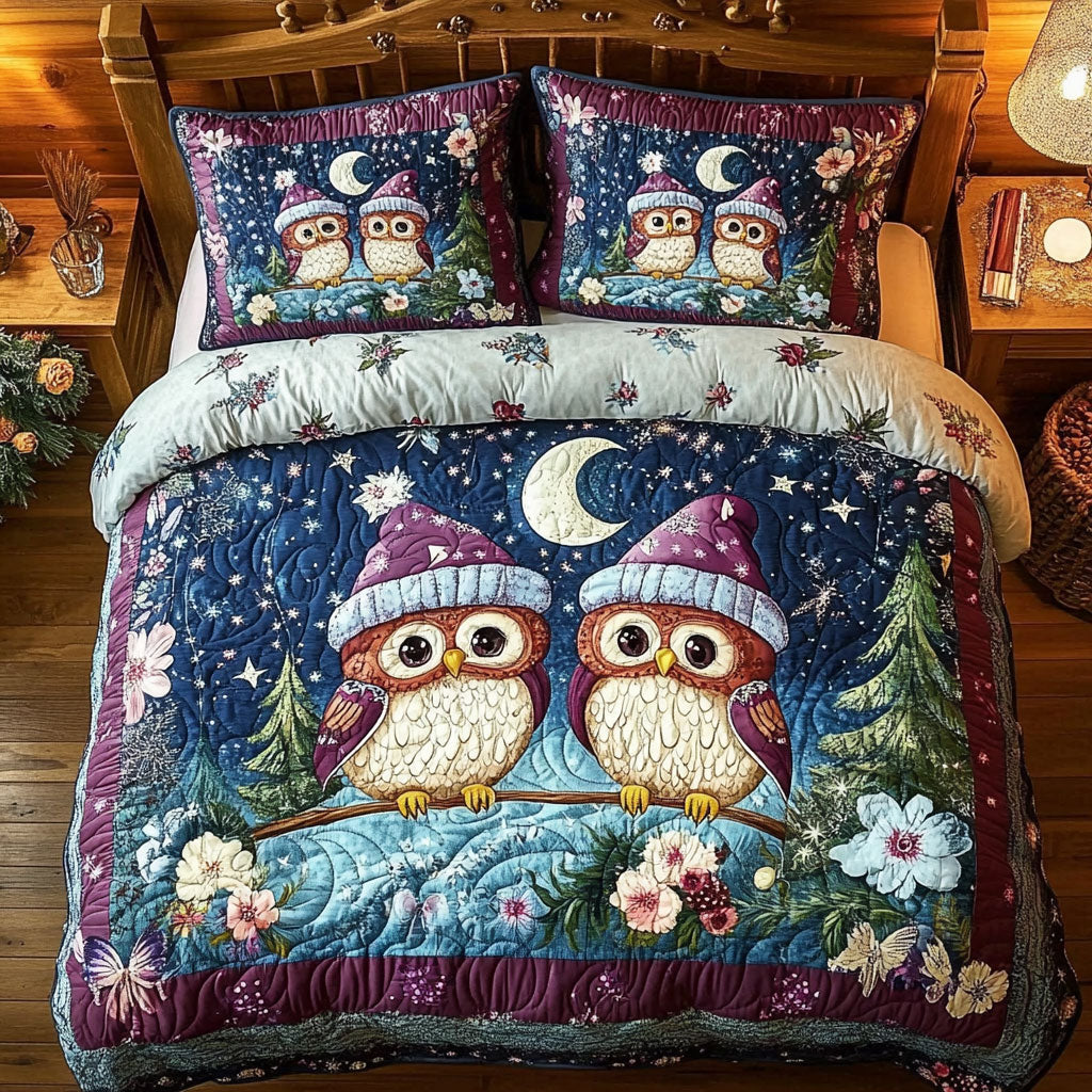 Couple Owl In Night WY2901027CL Duvet Cover Set