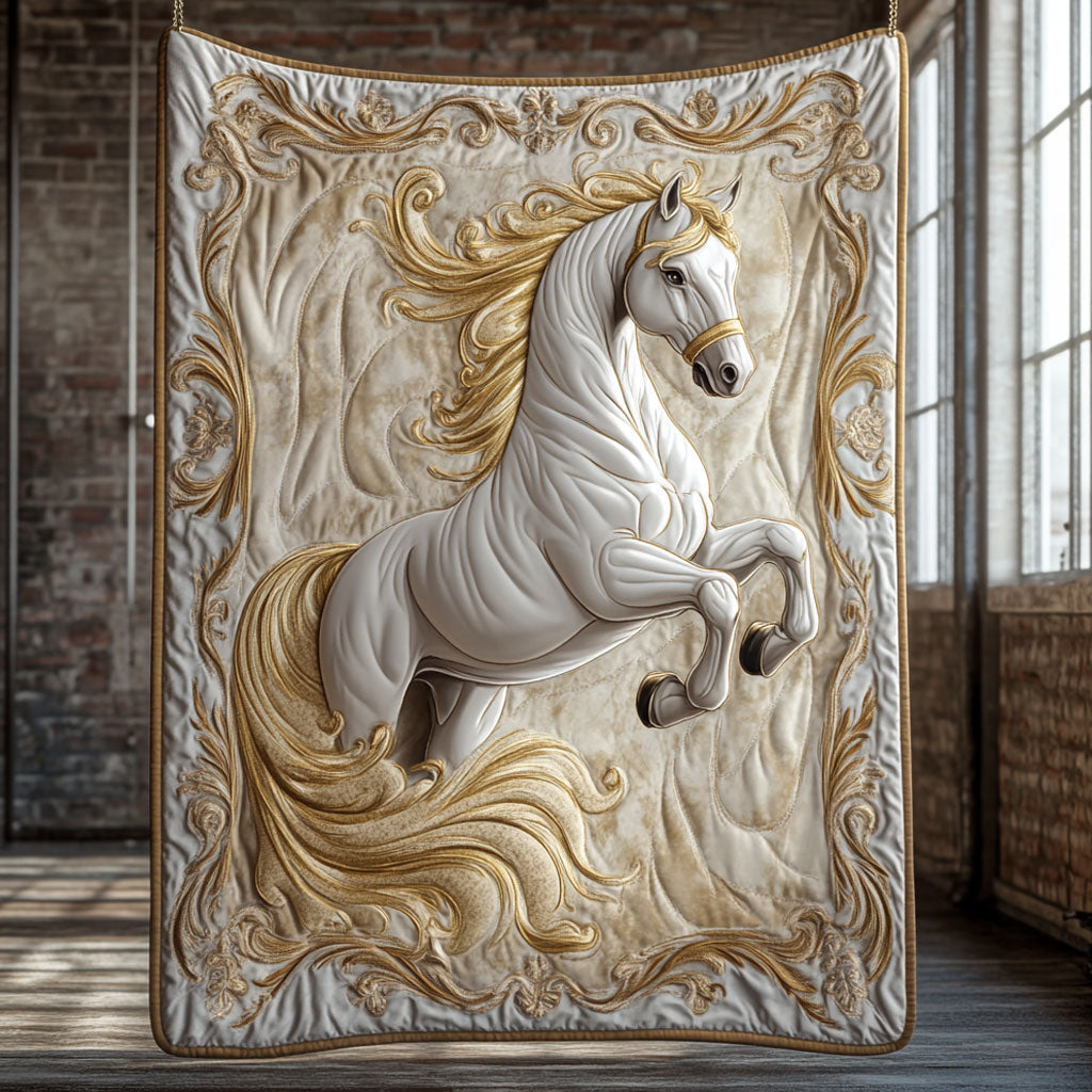 Majestic White Horse DH1109013CL Quilt