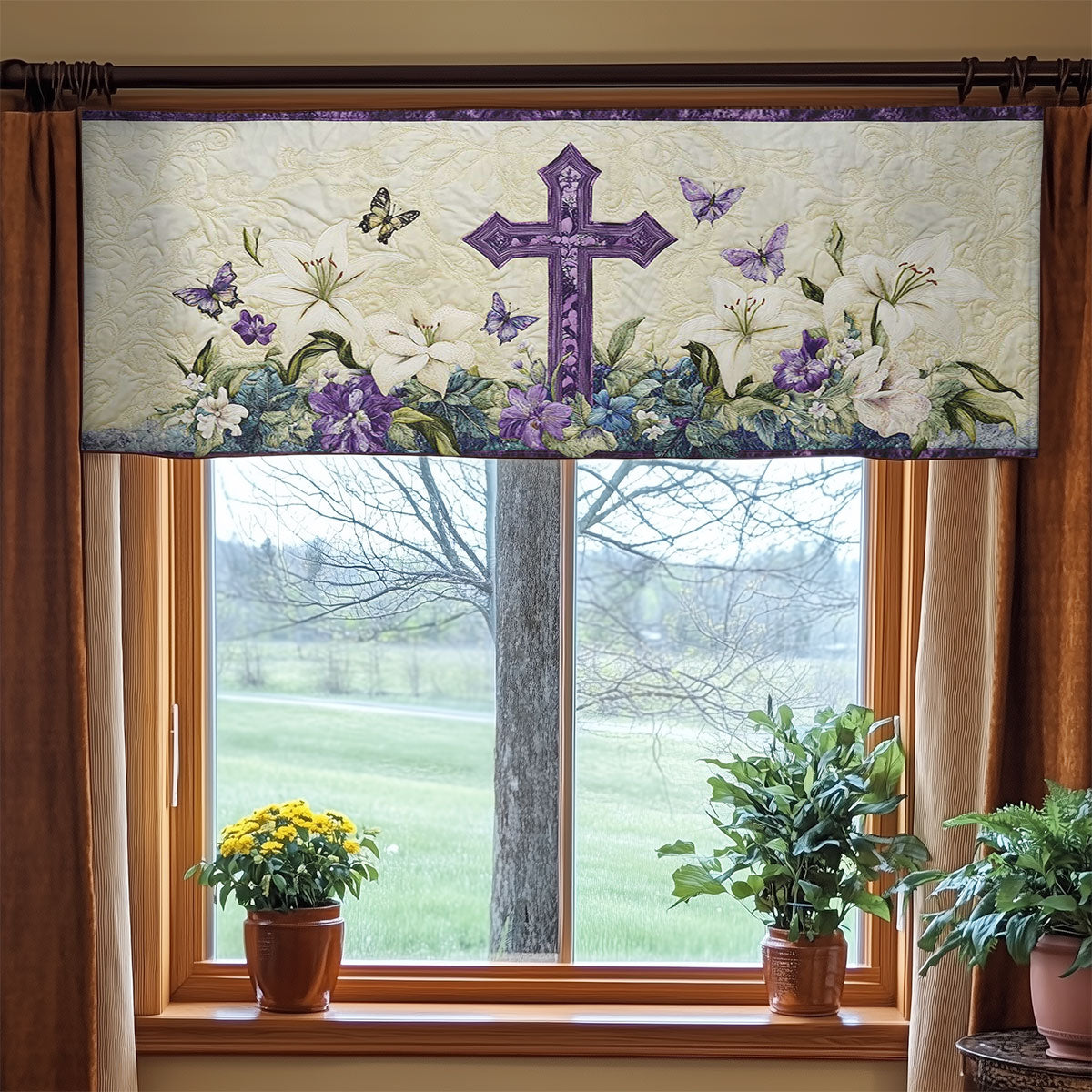 Divine Cross WN2003028CL Quilted Valance