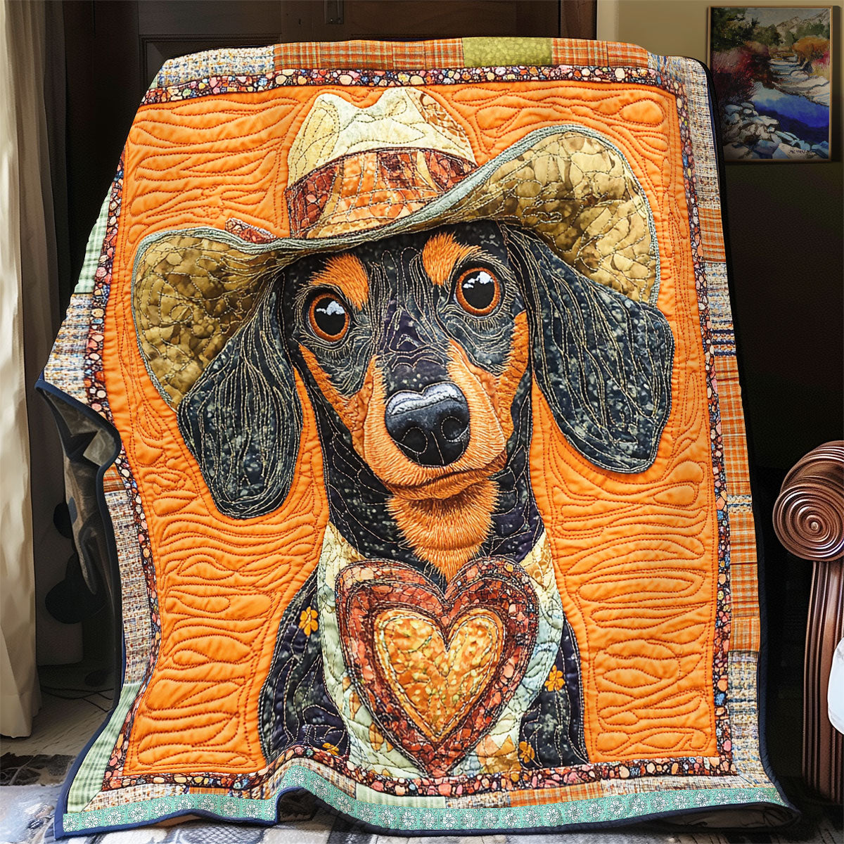 Dachshund Cowboy WX2112011CL Quilt
