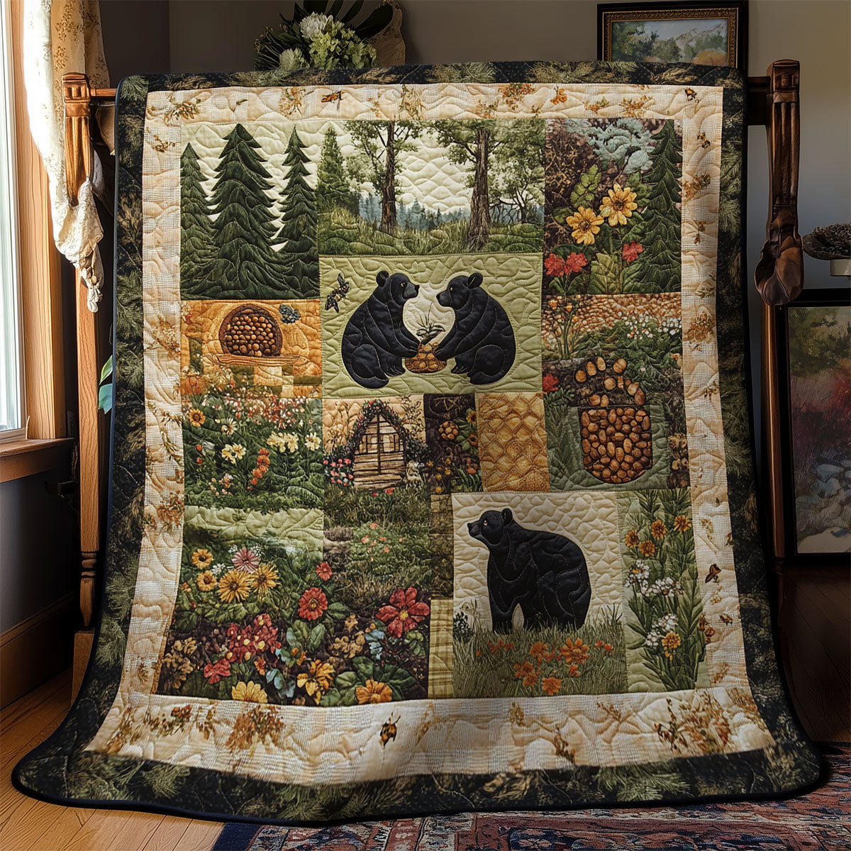 Bear Life In Forest WY1803011CL Quilt