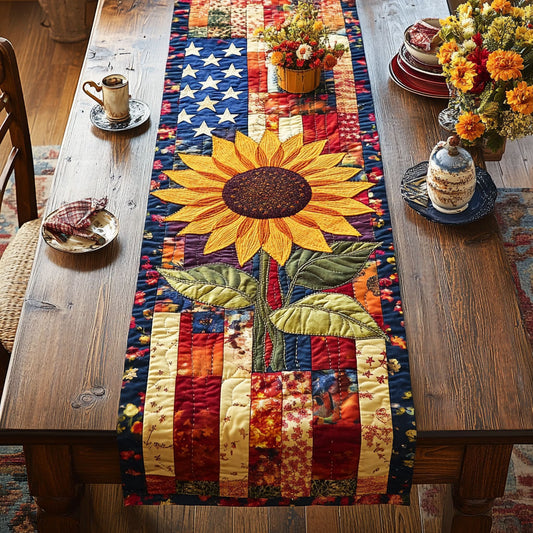 Sunflower Freedom WN1206067CL Quilted Table Runner
