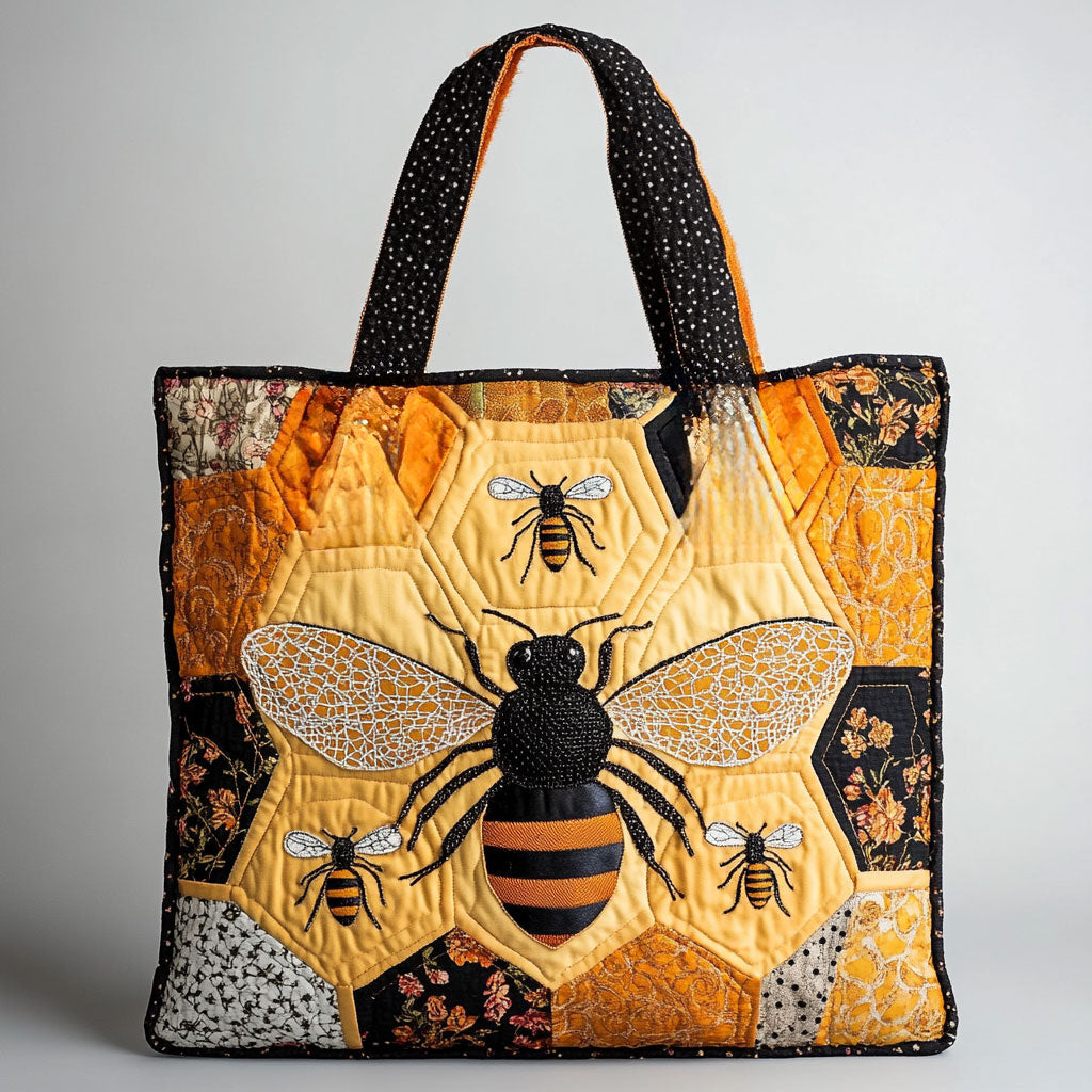 Warm Hive Bee WN1511085CL Quilted Tote Bag