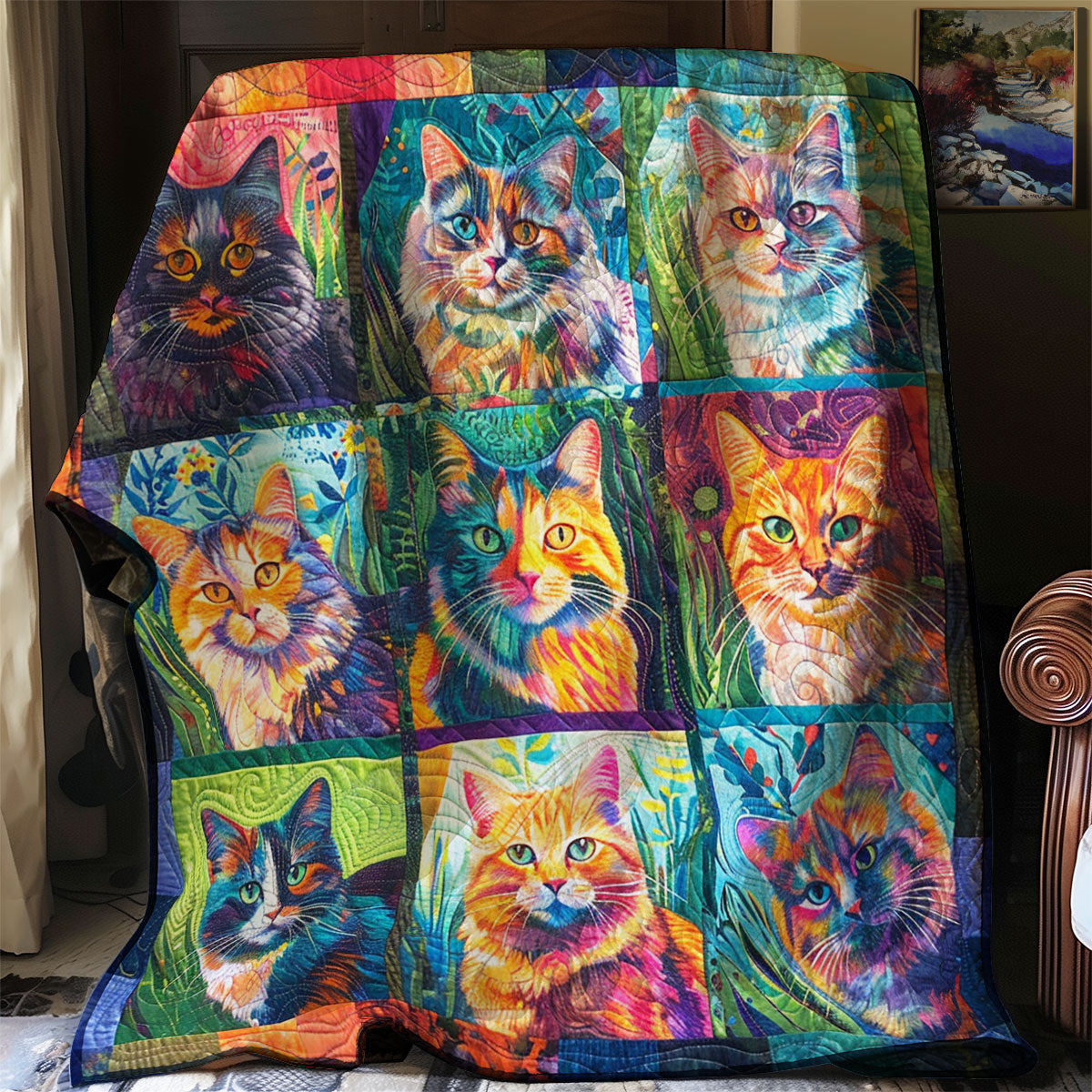 Colorful Cat WJ2503001CL Quilt