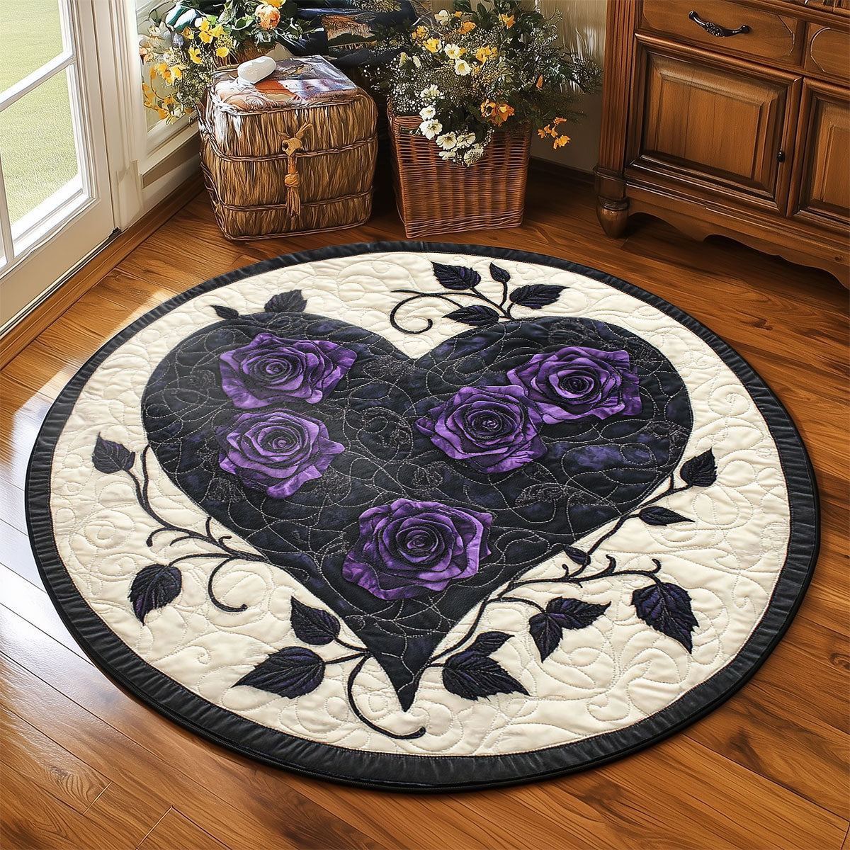 Curse Black Heart WP2204018CL Quilted Round Mat