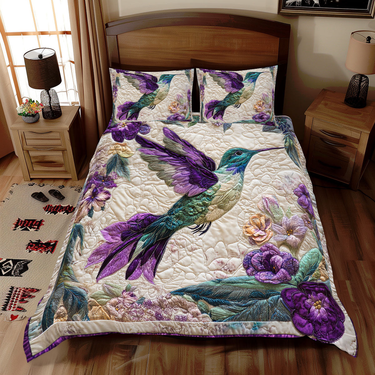 Hummingbird Flower WX2112070CL Duvet Cover Set