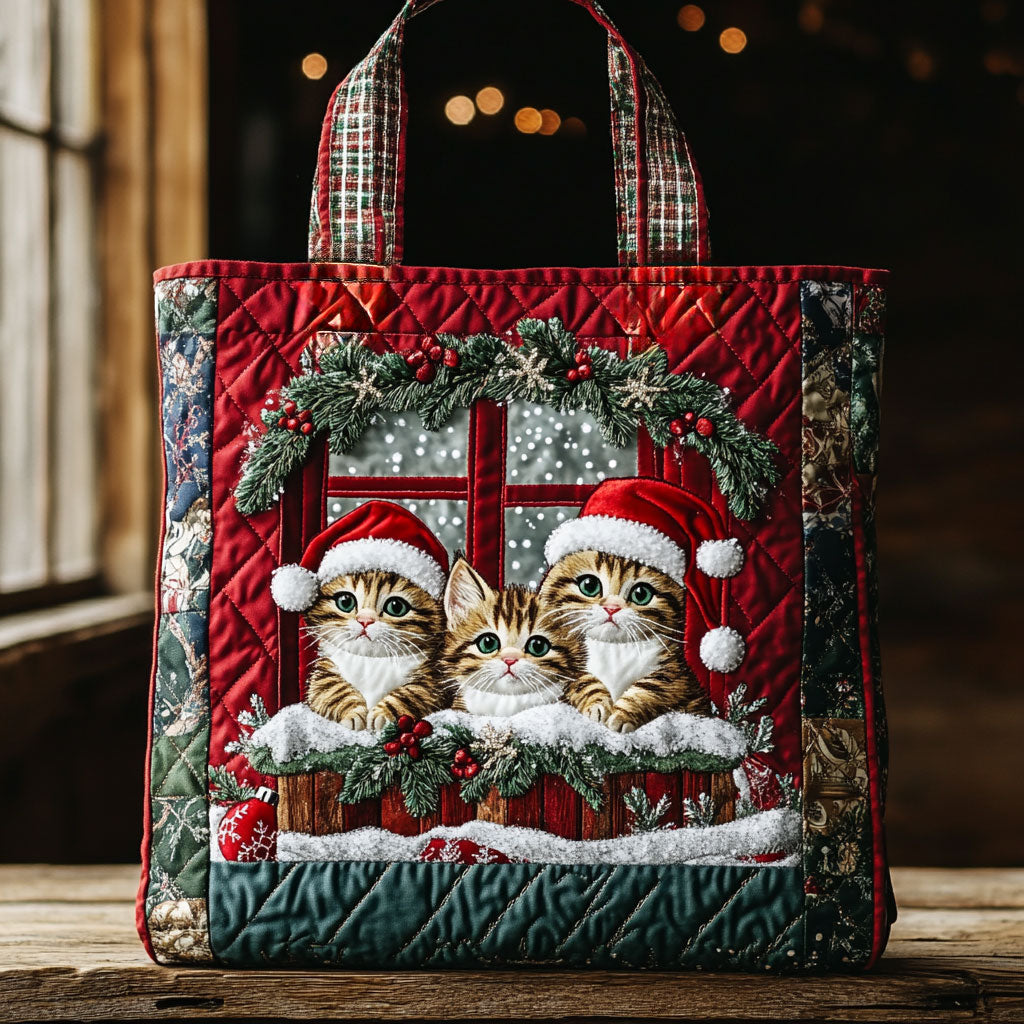 Cat Festive Night WN1411068CL Quilted Tote Bag
