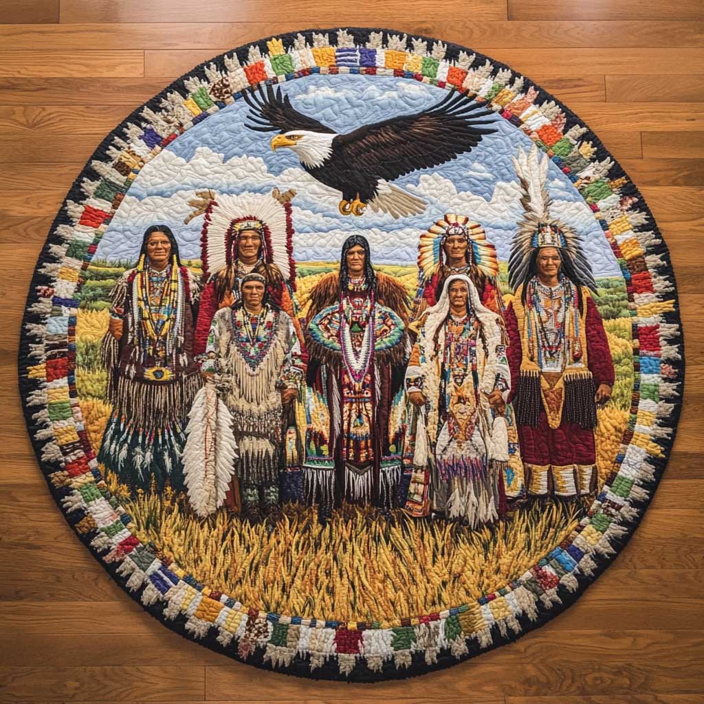 Native American Earth Connection WN2403078CL Quilted Round Mat