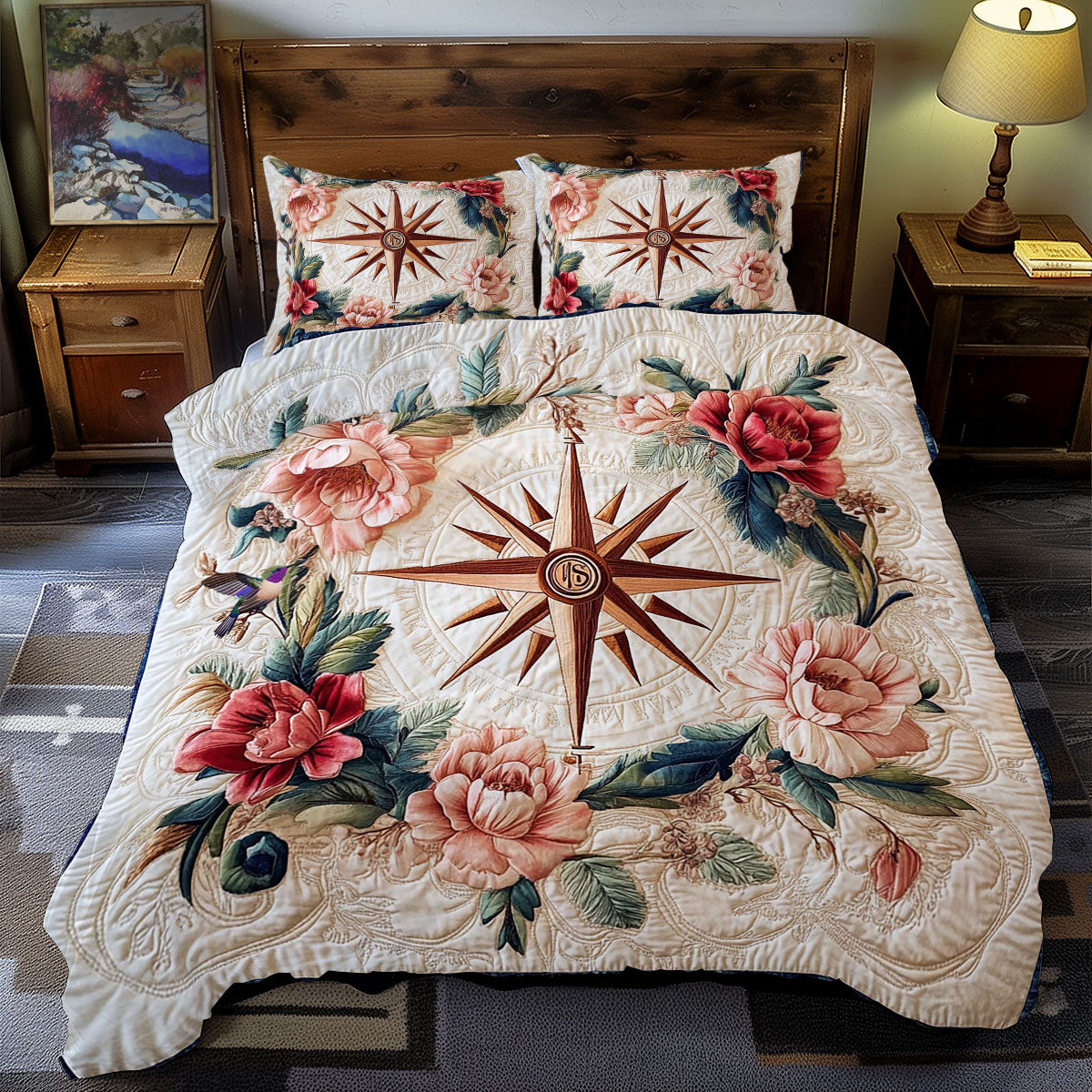 Compass Flower WY0312103CL Duvet Cover Set