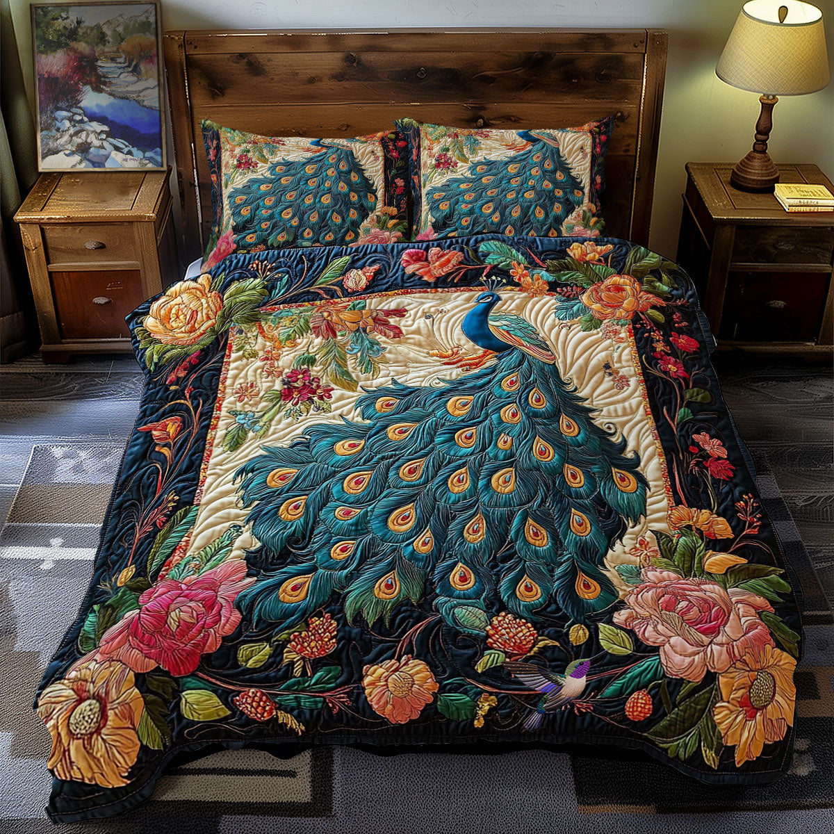 Flower Peacock WY2312081CL Duvet Cover Set