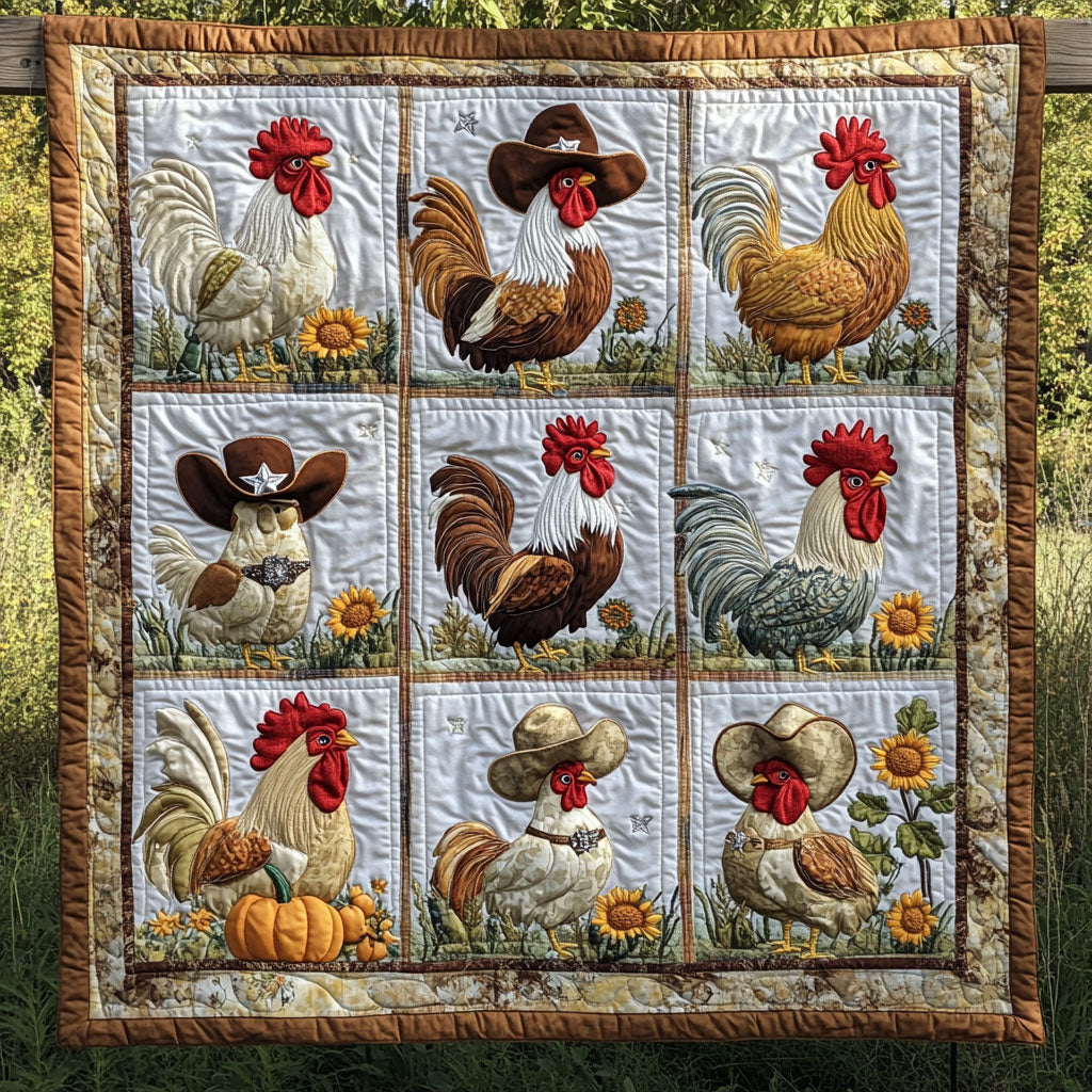 The Cowboy Fall Chickens WY1308041CL Quilt
