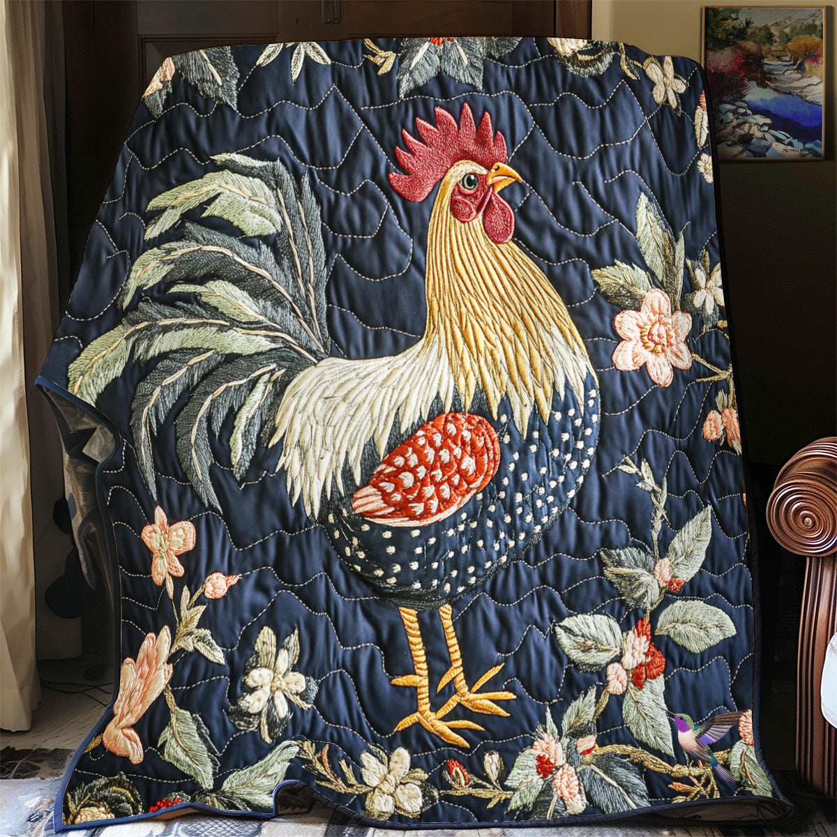 Floral Chicken YR3012024CL Quilt