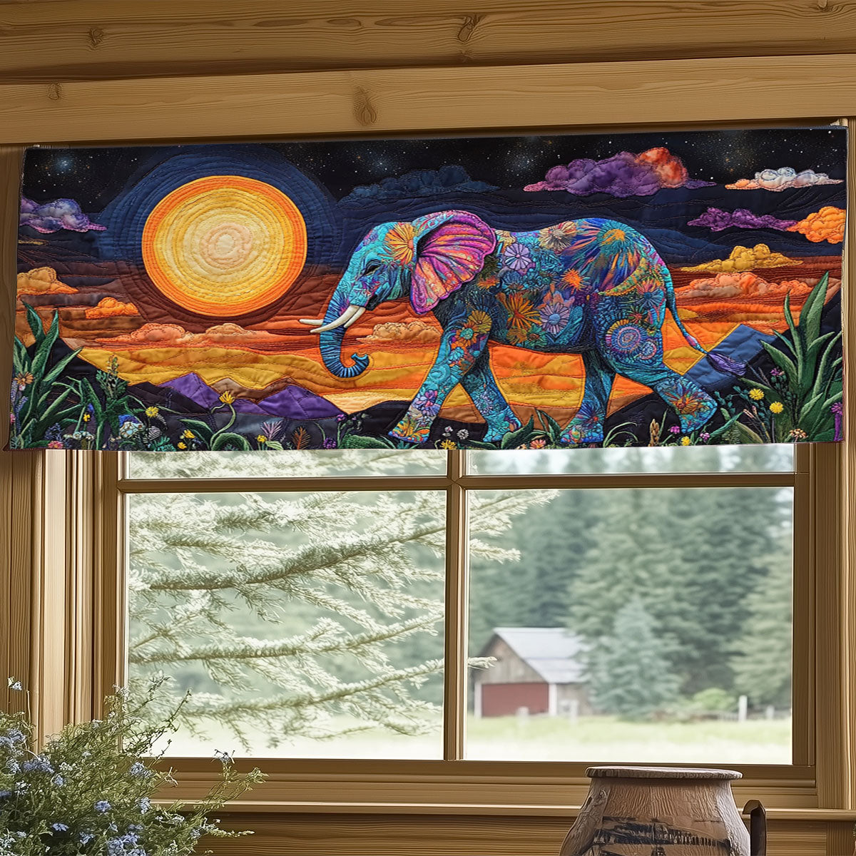 Majestic Elephant WJ2203068CL Quilted Valance